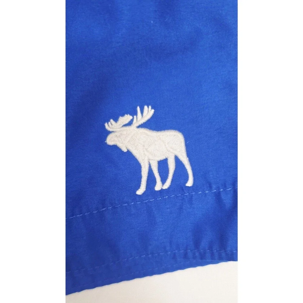 Abercrombie Fitch Shorts Men XL Blue Beach Board Swim Volley Moose Drawstring